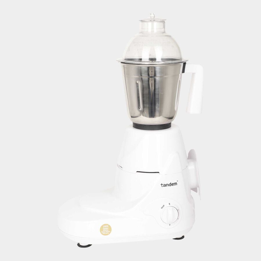 Stainless Steel Mixer Grinder, White And Blue, 450 mm X 230 mm X 300 mm, Liquidizing, 1500 ml to 400 ml, 750 W, , large image number null