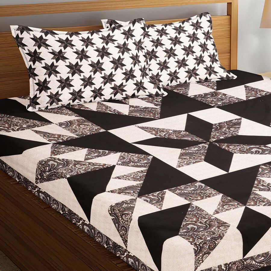 125 GSM Microfiber Double Bedsheet with 2 Pillow Covers, , large image number null