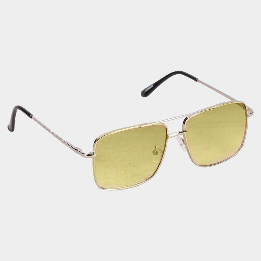 Men's Metal Gradient Rectangle Sunglasses, , large image number null