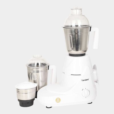 Stainless Steel Mixer Grinder, White And Blue, 450 mm X 230 mm X 300 mm, Liquidizing, 1500 ml to 400 ml, 750 W
