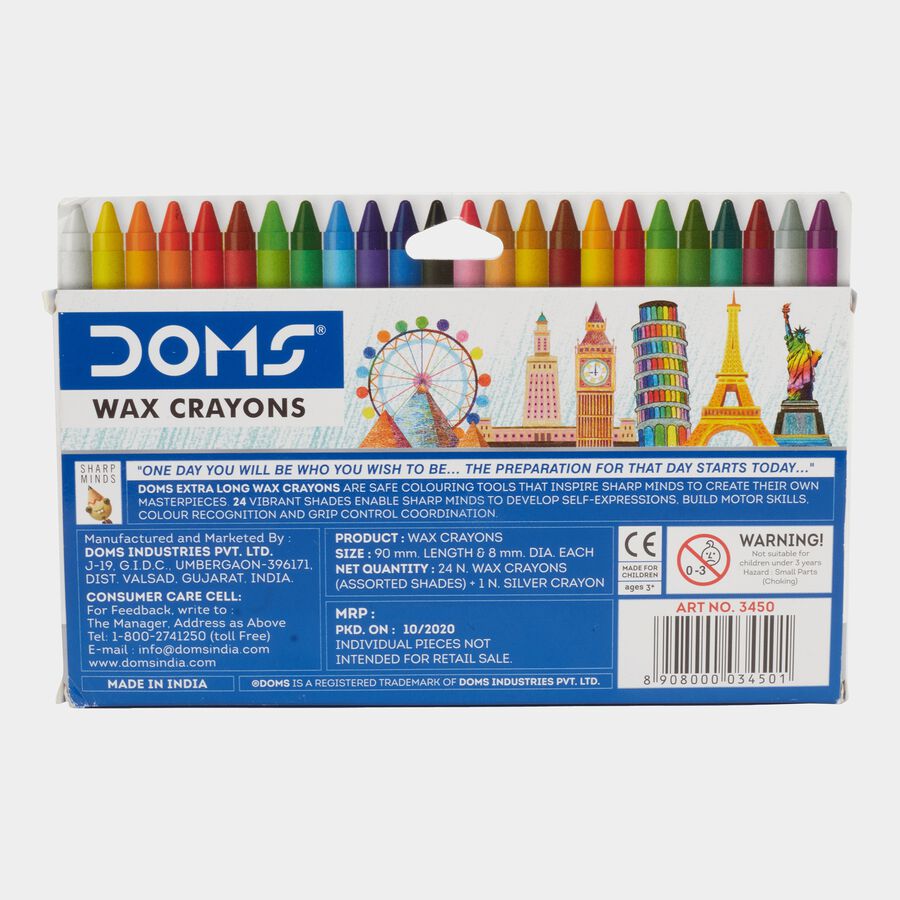Extra Long Wax Crayons (24 Shades), , large image number null