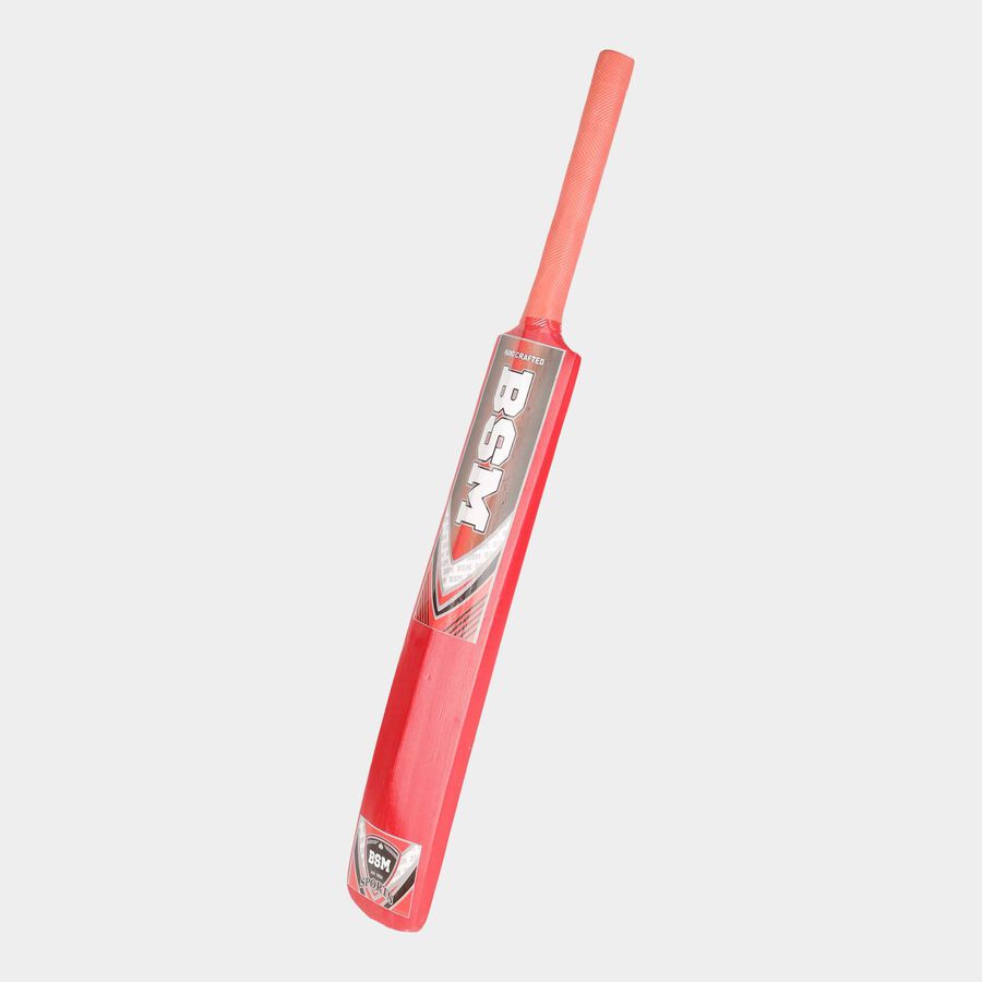 Clear Wood Cricket Bat, Red, 686 mm X 96 mm X 32 mm, , large image number null