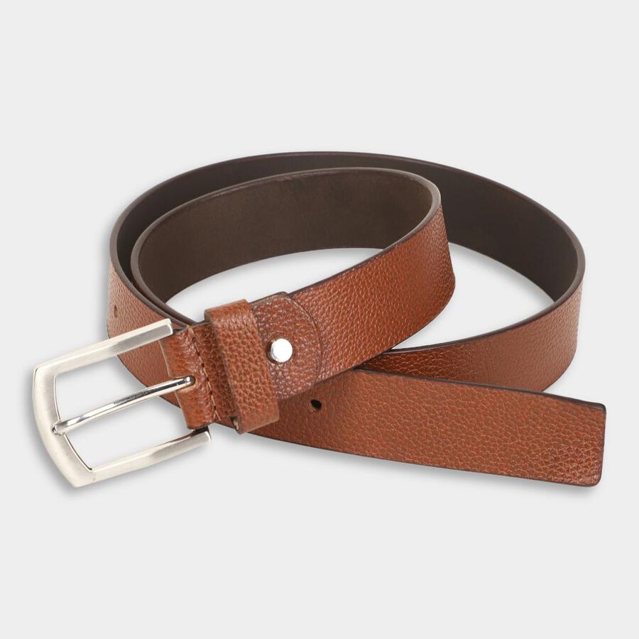 Men's Tan Leather Casual Belt, 38 in. Waist, , large image number null