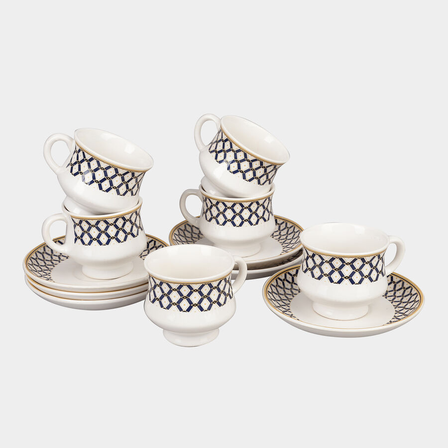 12 Pcs. Stoneware Cup & Saucer Set- 150 ml, , large image number null