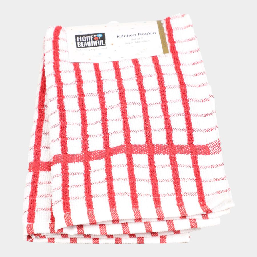 Cotton Kitchen Napkin, Red, 30 cm X 50 cm, , large image number null