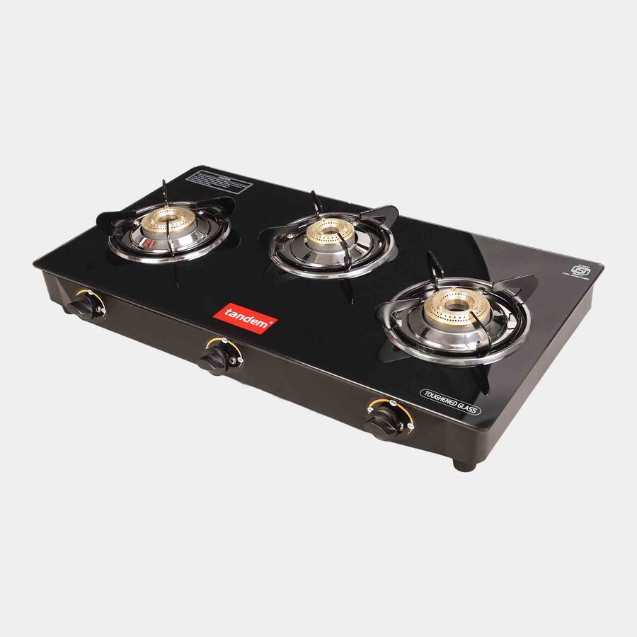 LP Gas Stove 3-Burner Glass top, , large image number null