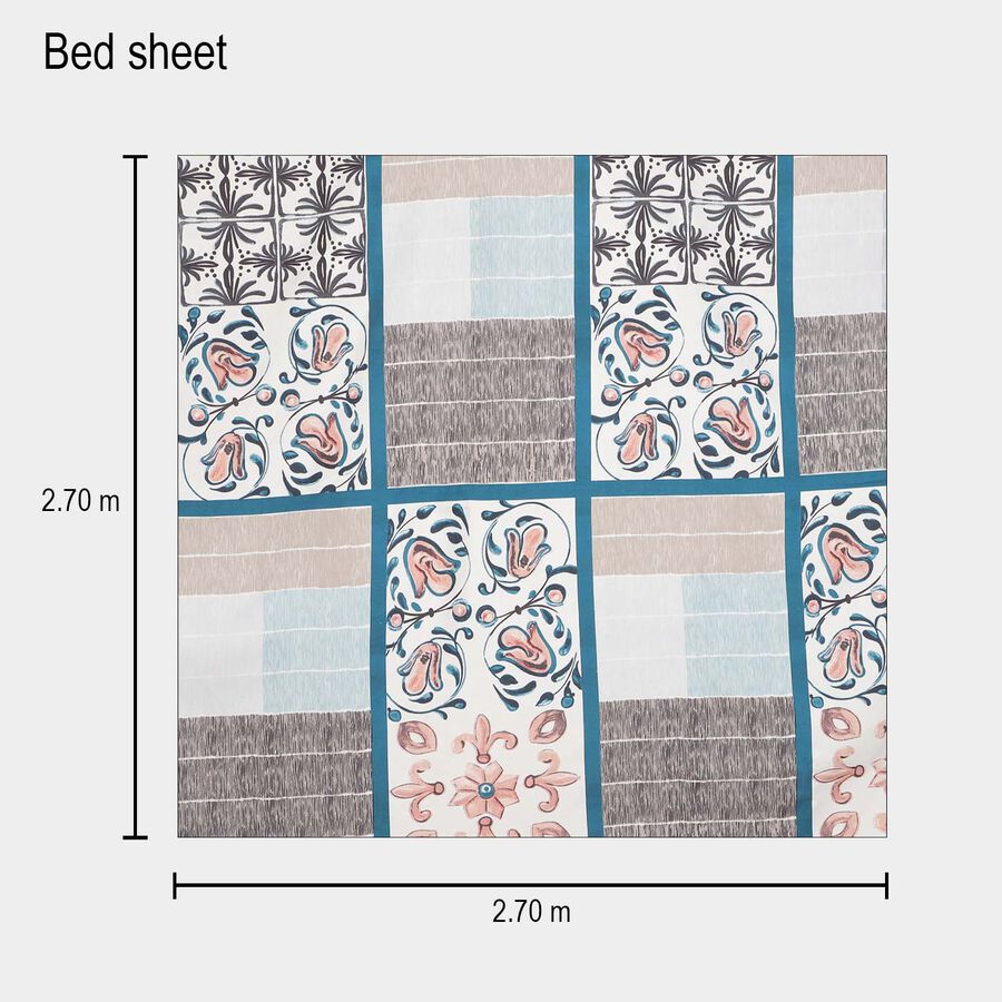 120 GSM Microfiber Double Bedsheet with 2 Pillow Covers, King Size, , large image number null