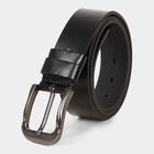 Men's Black Polyurethane Formal Belt, Upto 38 In. Waist, , small image number null