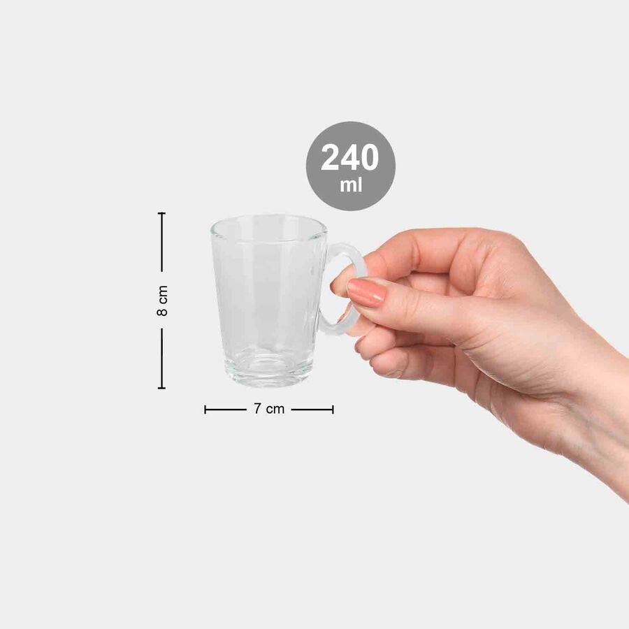 220 ml Glass Mug, Set of 6, , large image number null