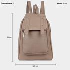 Women's 2 Compartment Plain Polyurethane Backpack, , small image number null