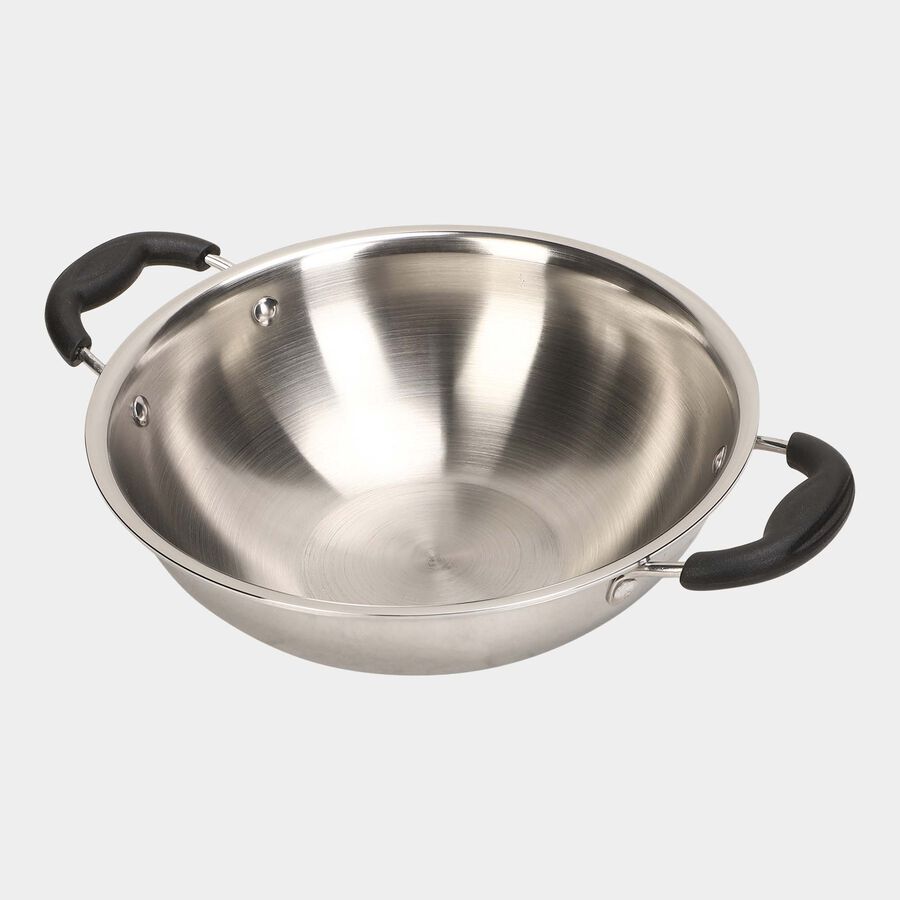 2 L Aluminum/Steel Kadhai, Induction Compatible, , large image number null