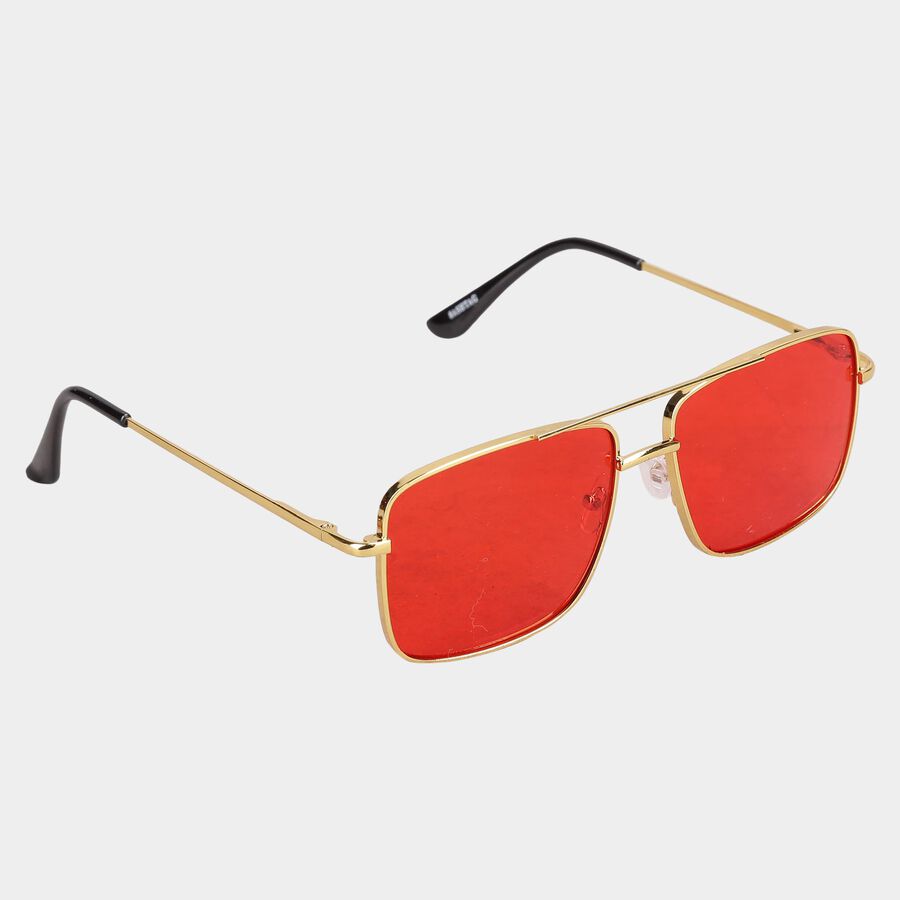 Men's Metal Gradient Rectangle Sunglasses, , large image number null