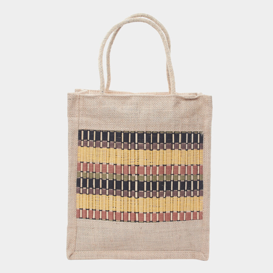 Women's 1 Compartment Jute Small Tote Bag, , large image number null