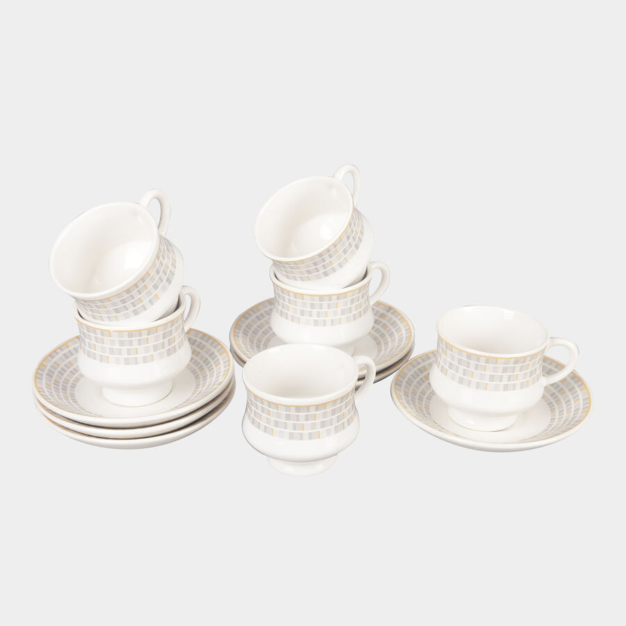 12 Pcs. Stoneware Cup & Saucer Set- 150 ml, , large image number null