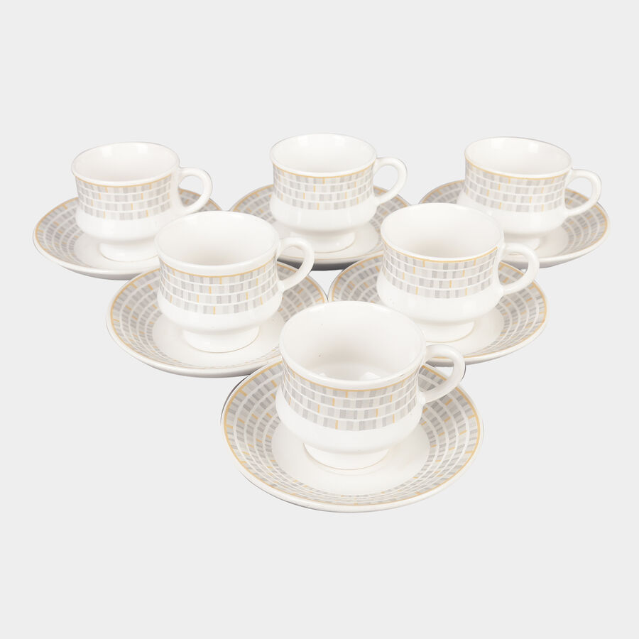 12 Pcs. Stoneware Cup & Saucer Set- 150 ml, , large image number null