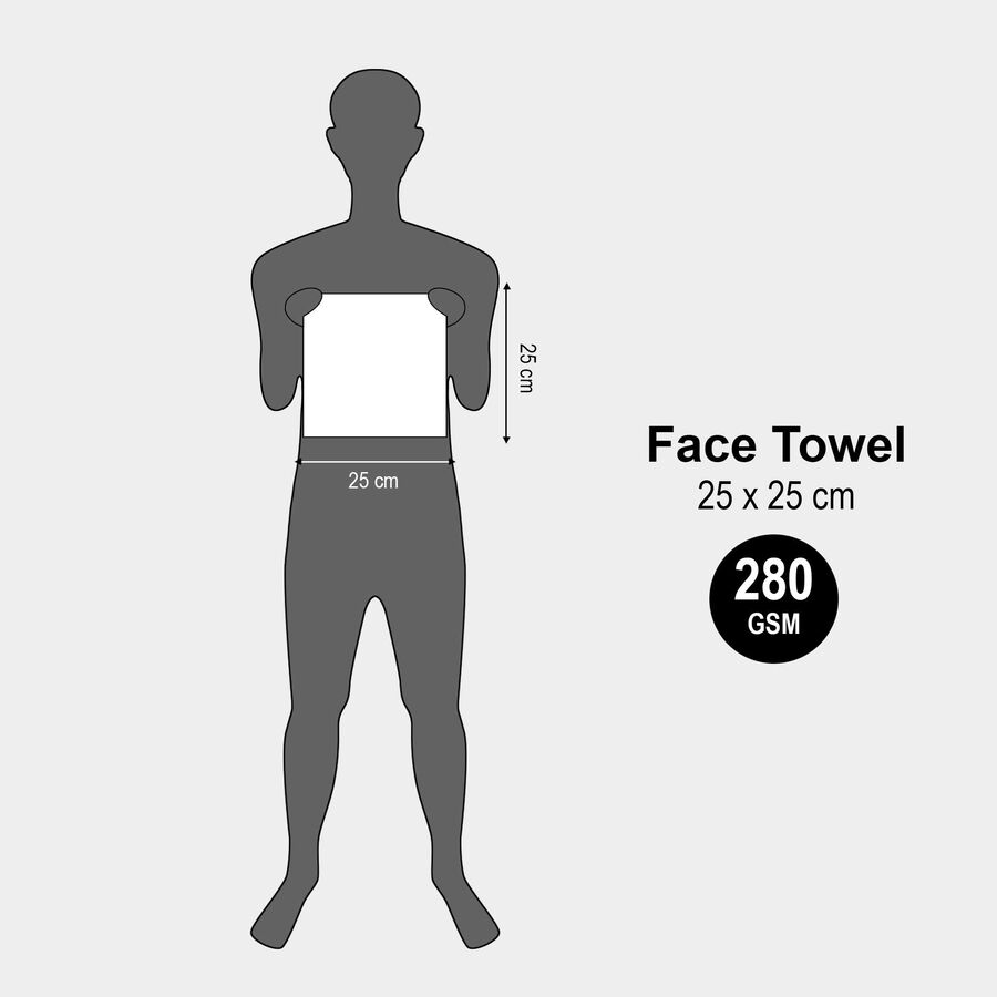 Microfiber Face Towel, Set of 3, 280 GSM, 25 X 25 cm, , large image number null