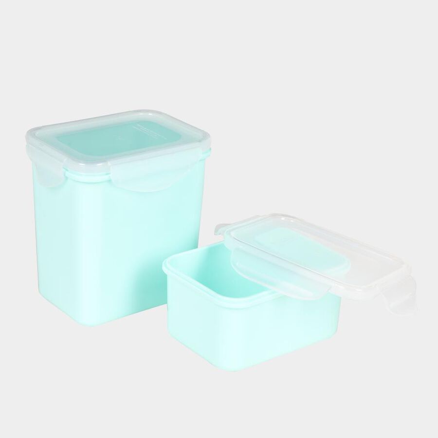 Air-Tight Plastic Container, Set of 2 - 500 ml, 1 L, , large image number null