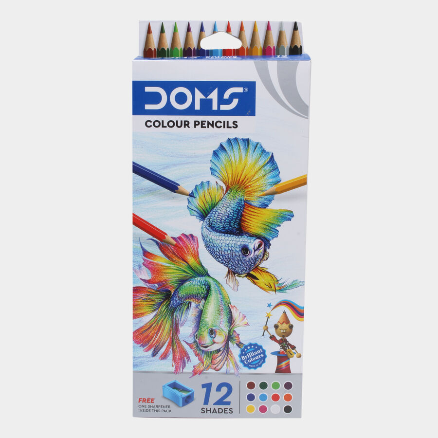 Colour Pencil Full Size With Sharpener (12 Shades), , large image number null