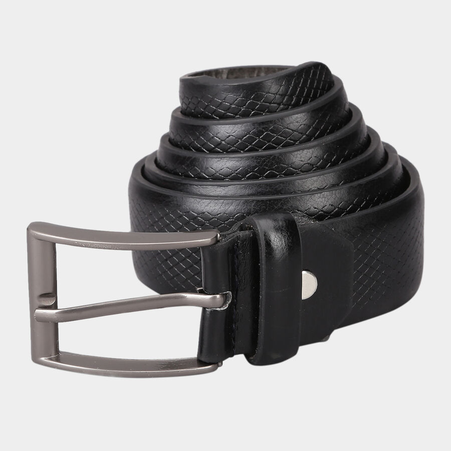 Men's Black Polyurethane Casual Belt, 34 in. Waist, , large image number null