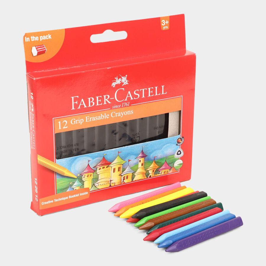 12 Shade Erasable Wax Crayons, , large image number null
