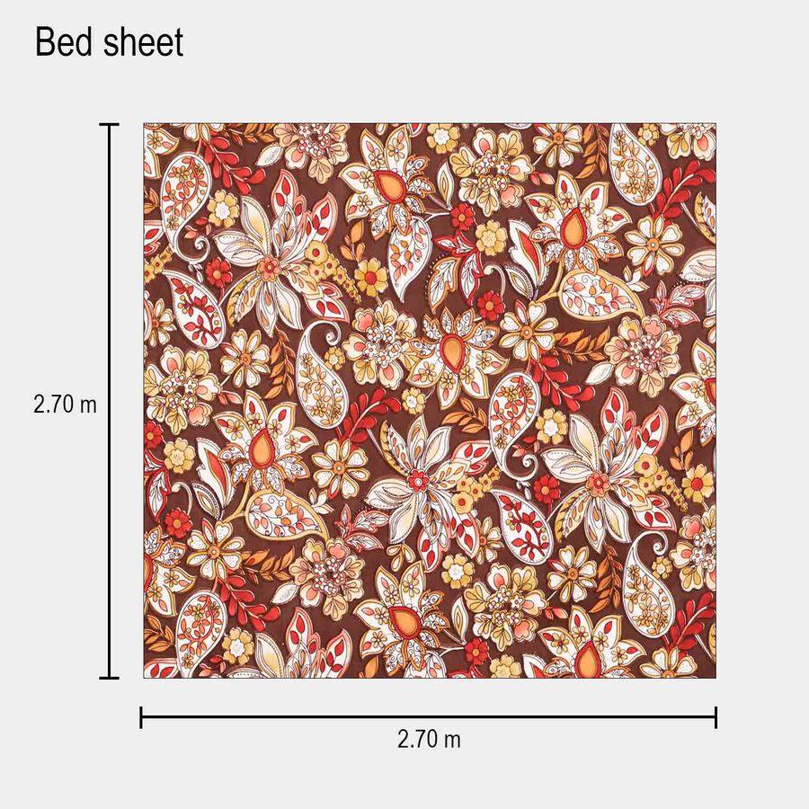 120 GSM Microfiber Double Bedsheet with 2 Pillow Covers, King Size, , large image number null