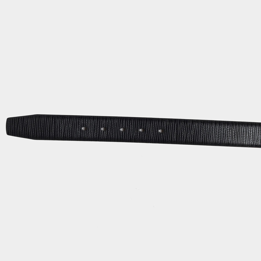 Men's Black Polyurethane Formal Belt, 34 in. Waist, , large image number null