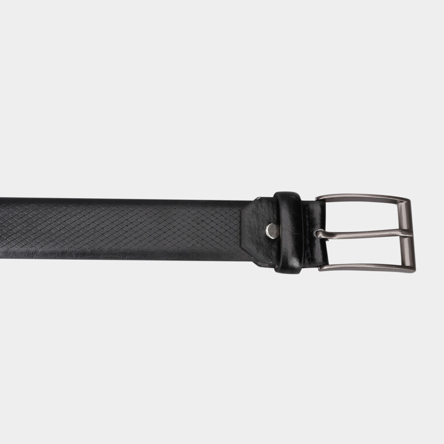 Men's Black Polyurethane Casual Belt, 34 in. Waist, , large image number null