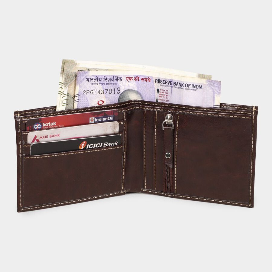 Men Polyurethane Bi-Fold Wallet, , large image number null