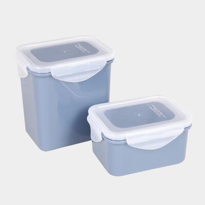 Air-Tight Plastic Container, Set of 2 - 500 ml, 1 L