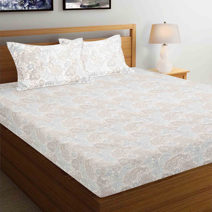 180 TC Cotton Double Bedsheet with 2 Pillow Covers, , large image number null