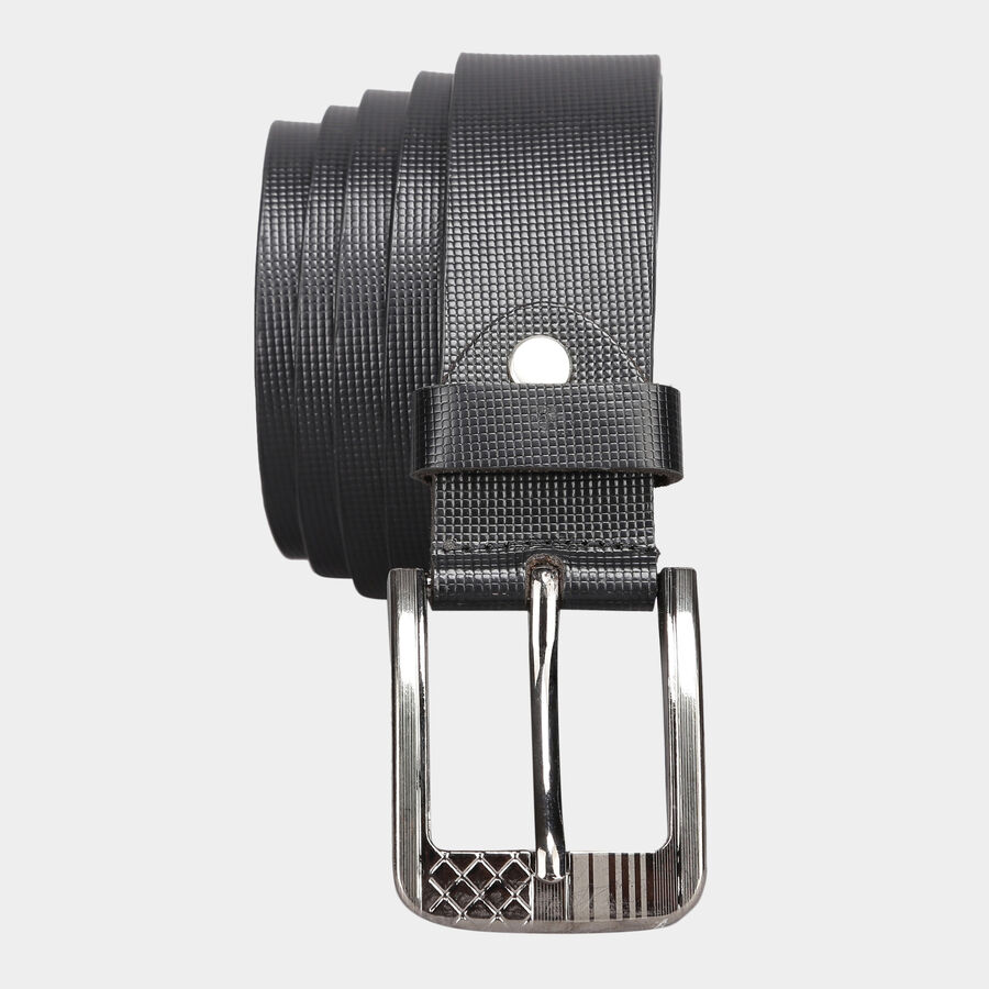 Men's Black Leather Casual Belt, 42 in. Waist, , large image number null