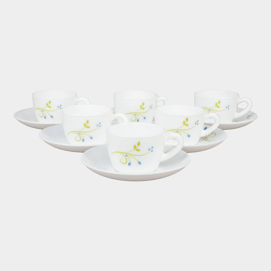 Set Of 12 Opalware Cup & Saucer, , large image number null