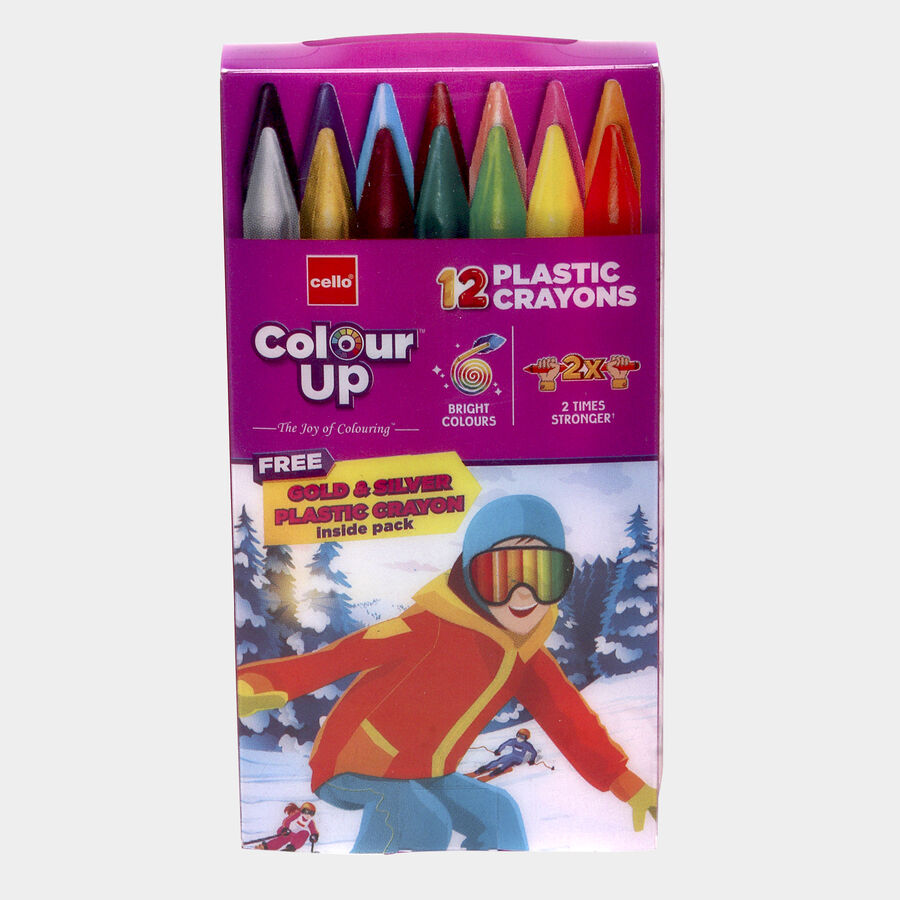 Colour Up Plastic Crayons (12 Shades), , large image number null