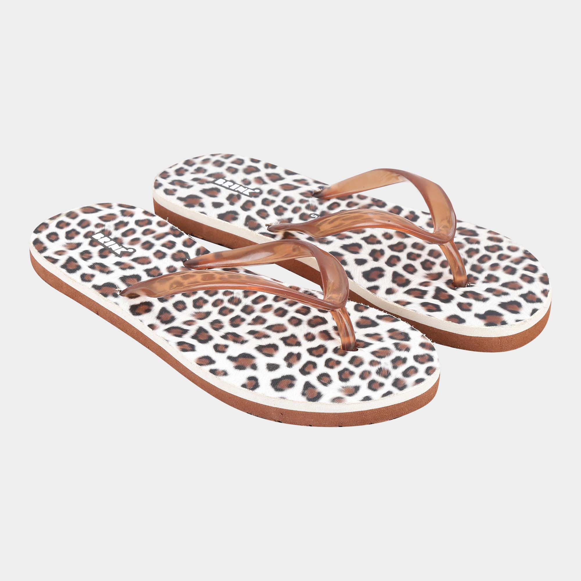 Womens leopard discount print flip flops