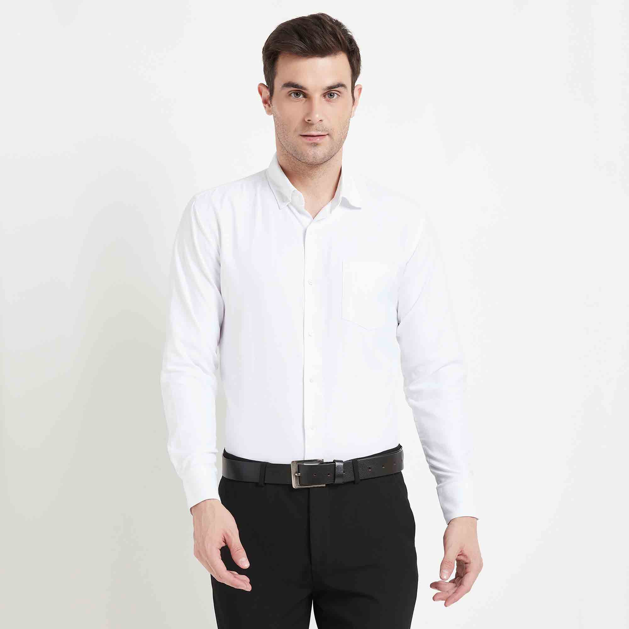 Black Tie Solid Formal Shirt | Vishal Mega Mart India