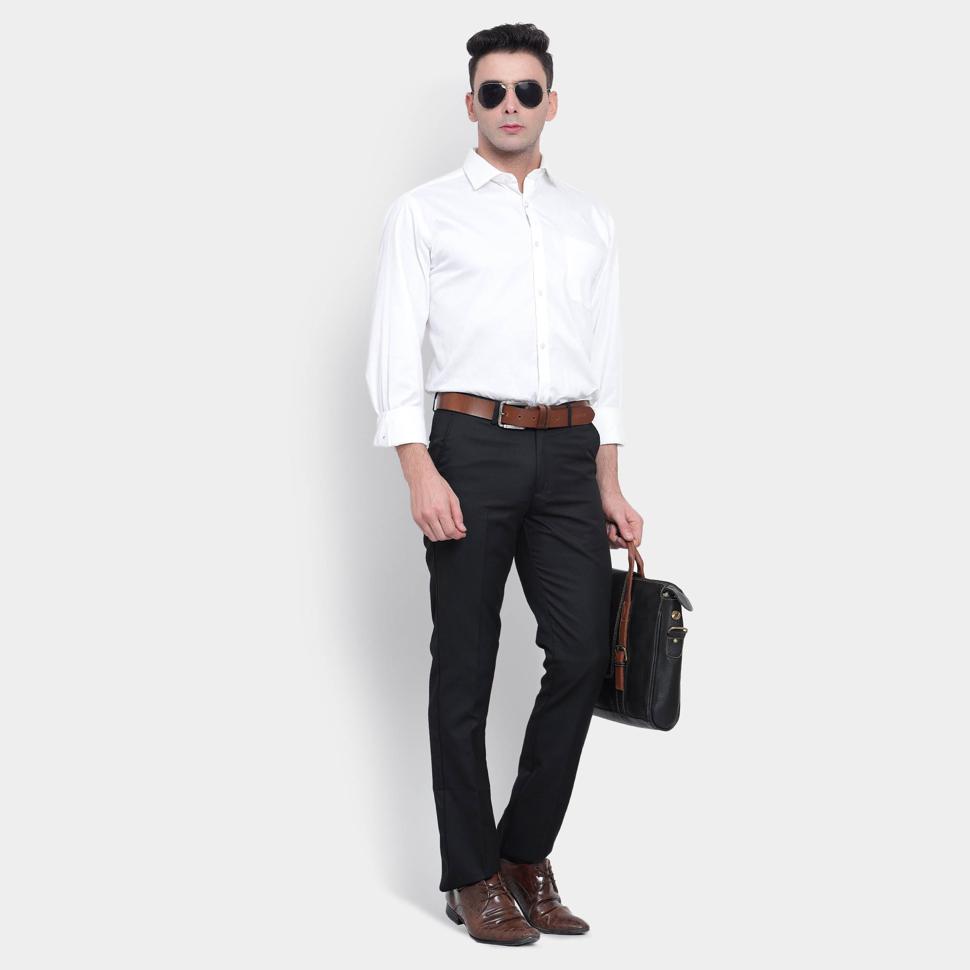 Young Man Wearing Black Shirt Brown Stock Photo 581614084 | Shutterstock