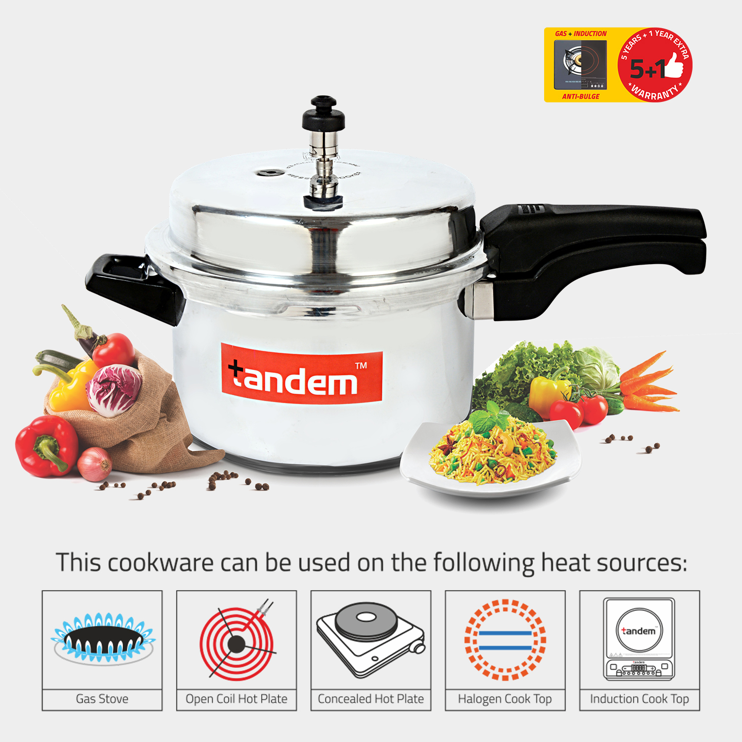 Tandem pressure cooker 5 best sale litre price